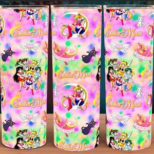 Sailor Moon Anime Watercolor Collage Tumbler 20oz